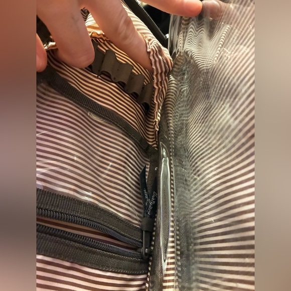 Thirty-One Cream and Brown Polka Dot Cosmetic Bag - Picture 5 of 6